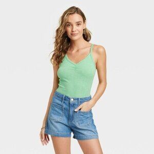 Universal Thread™ Ribbed Green Cami Top Women's NEW Size Medium